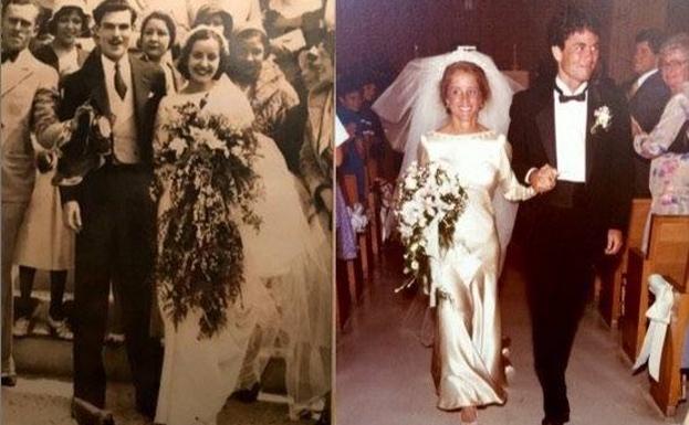 Cuatro mujeres y un mismo vestido de boda