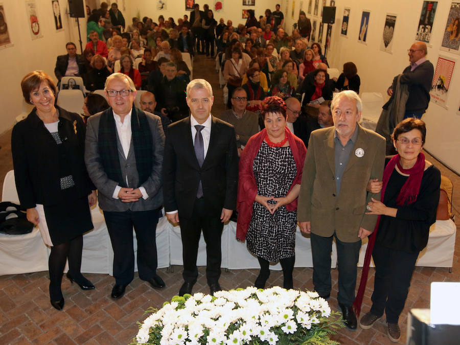 Pilar Sanz; Javier López-Escobar; el embajador búlgaro en España, Ivan Kondov; Clara Luquero; Eliseo de Pablos y Marifé Santiago, durante la inauguración de Muces.