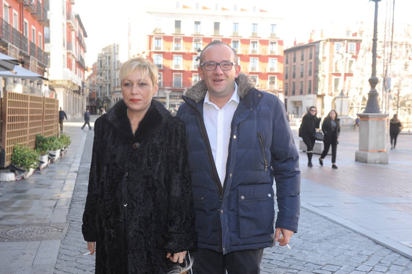 Elena Mangas y Adolfo López, alcalde de Mojados.