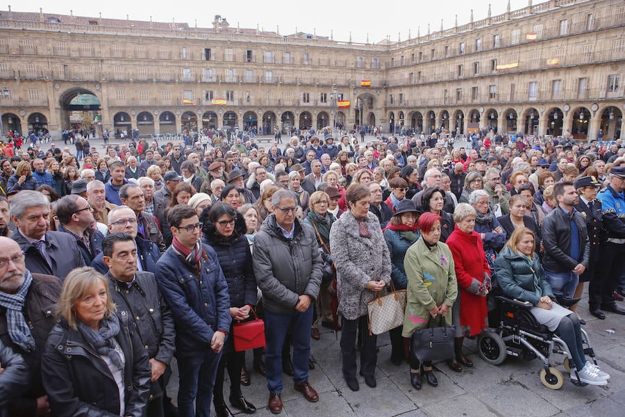 Actos contra la violencia de género en la Plaza Mayor de Salamanca