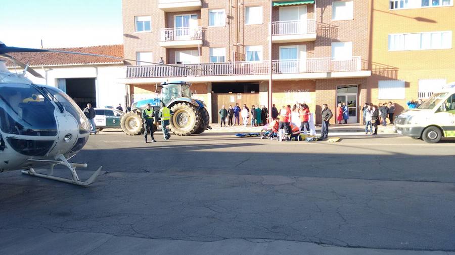 Atropello de un tractor en Coyanza