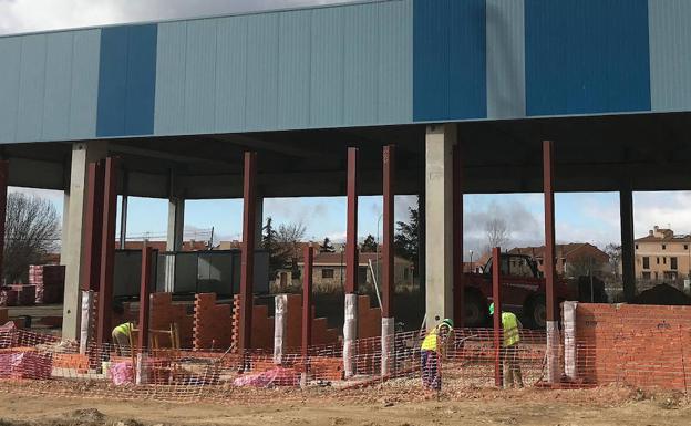 Obras del polideportivo.