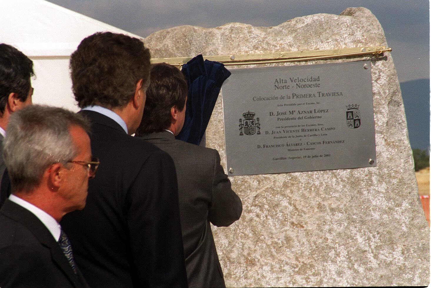 Inauguración de las obras del Ave en julio de 2001.