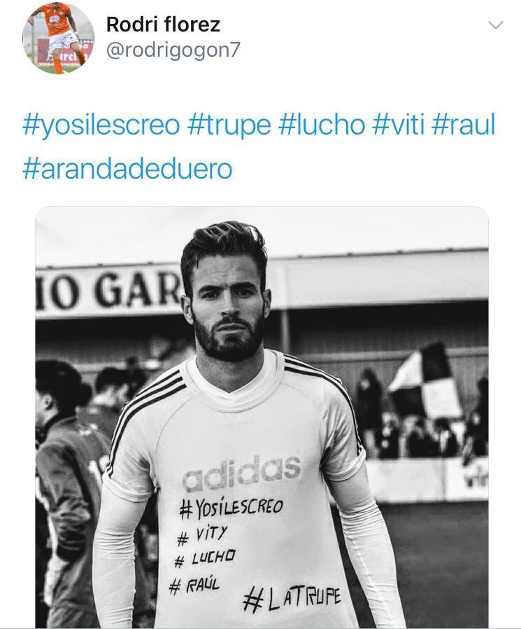 Imagen que Flórez colgó en sus redes sociales tras el partido ante el Numancia B. 