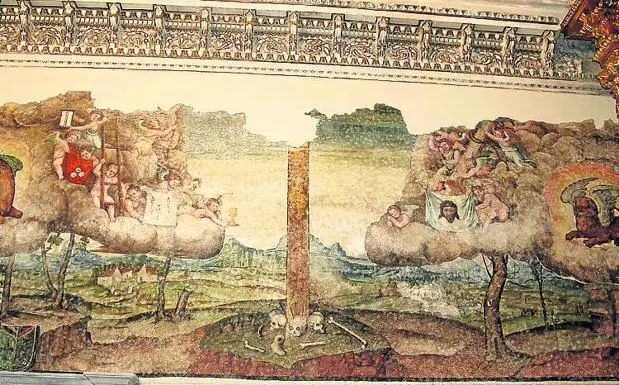 Detalle del fresco de la Cruz.