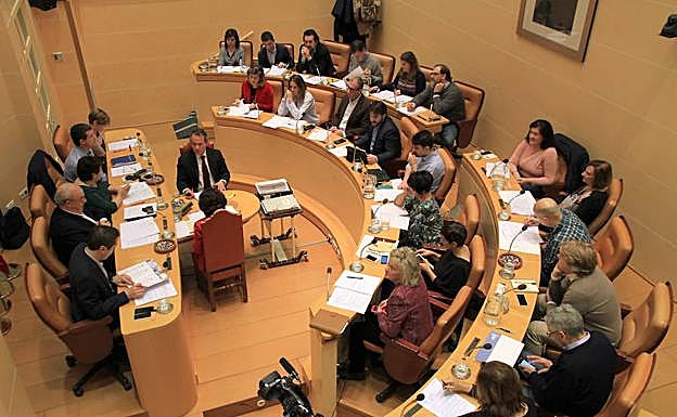 Imagen de la Corporación, durante el plenon de ayer. 