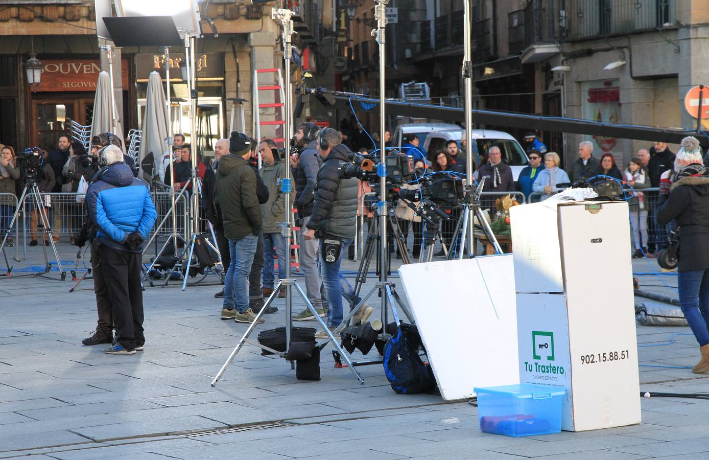 El rodaje se lleva a cabo hoy en la terraza de Santa Columba, junto al Acueducto, con extremado secretismo para no desvelar la identidad de los concursantes elegidos