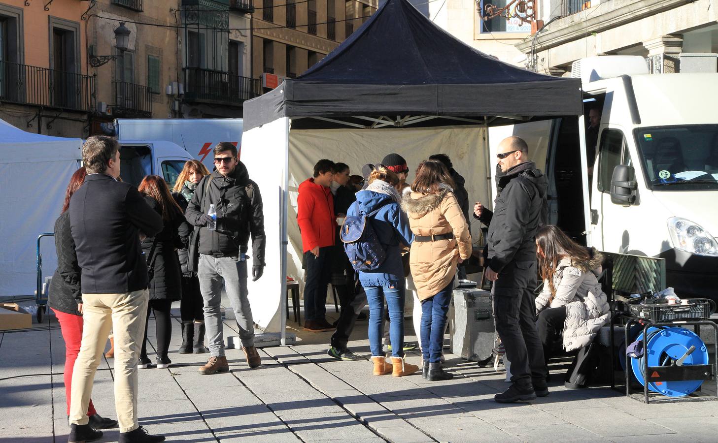 El rodaje se lleva a cabo hoy en la terraza de Santa Columba, junto al Acueducto, con extremado secretismo para no desvelar la identidad de los concursantes elegidos