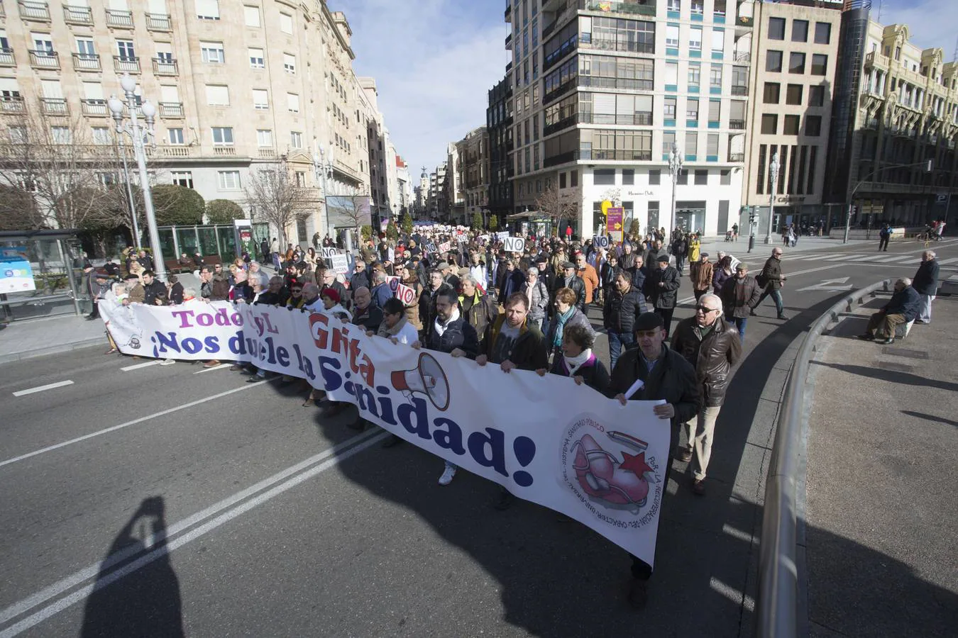 Miles de personas recorren las calles de Valladolid en defensa de la Sanidad de Castilla y León