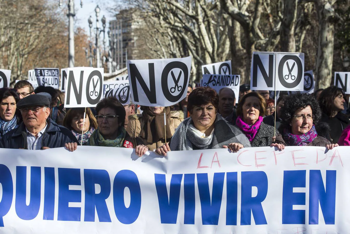 Miles de personas recorren las calles de Valladolid en defensa de la Sanidad de Castilla y León