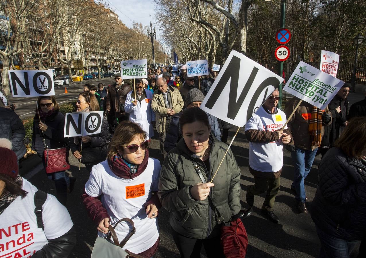 Miles de personas recorren las calles de Valladolid en defensa de la Sanidad de Castilla y León