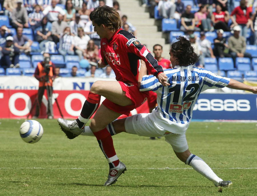 Juan Carlos Ortiz, a la izquierda, durante su etapa en el Real Valladolid. 