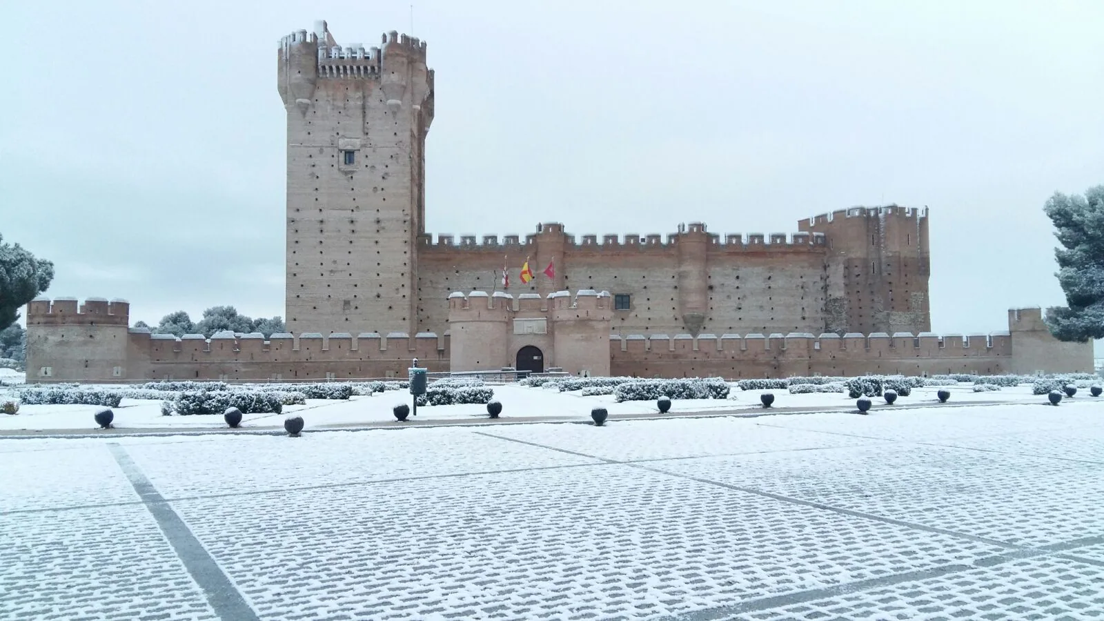 Nieve en Medina del Campo (Valladolid).