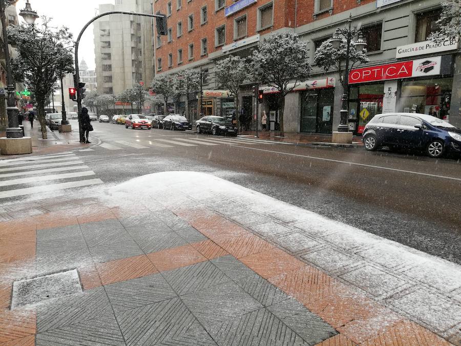 La baja cota de nieve propicia que de nuevo el blanco elemento llegue a la capital | La provincia se encuentra en alerta amarilla