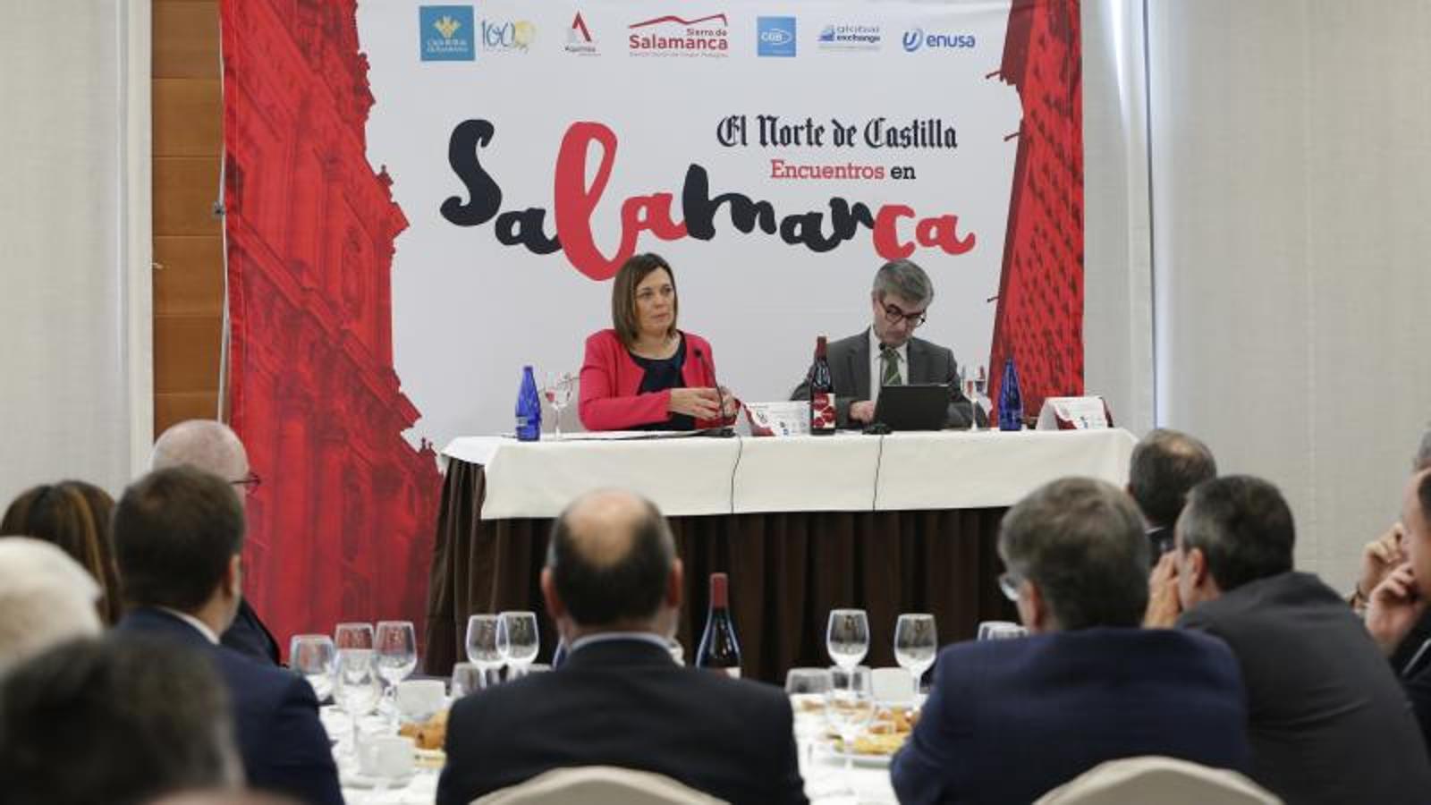 Milagros Marcos ha intervenido en los Encuentros en Salamanca, organizados por El Norte de Castilla, con la ponencia 'La cadena de valor: el equilibrio necesario para la economía de Castilla y León',
