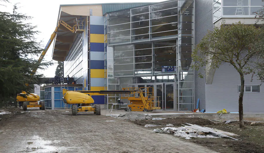 Estado de las obras del pabellón de Palencia a 16 de febrero