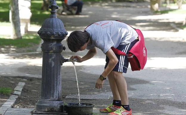 Una fuente de agua potable en Campo Grande. 