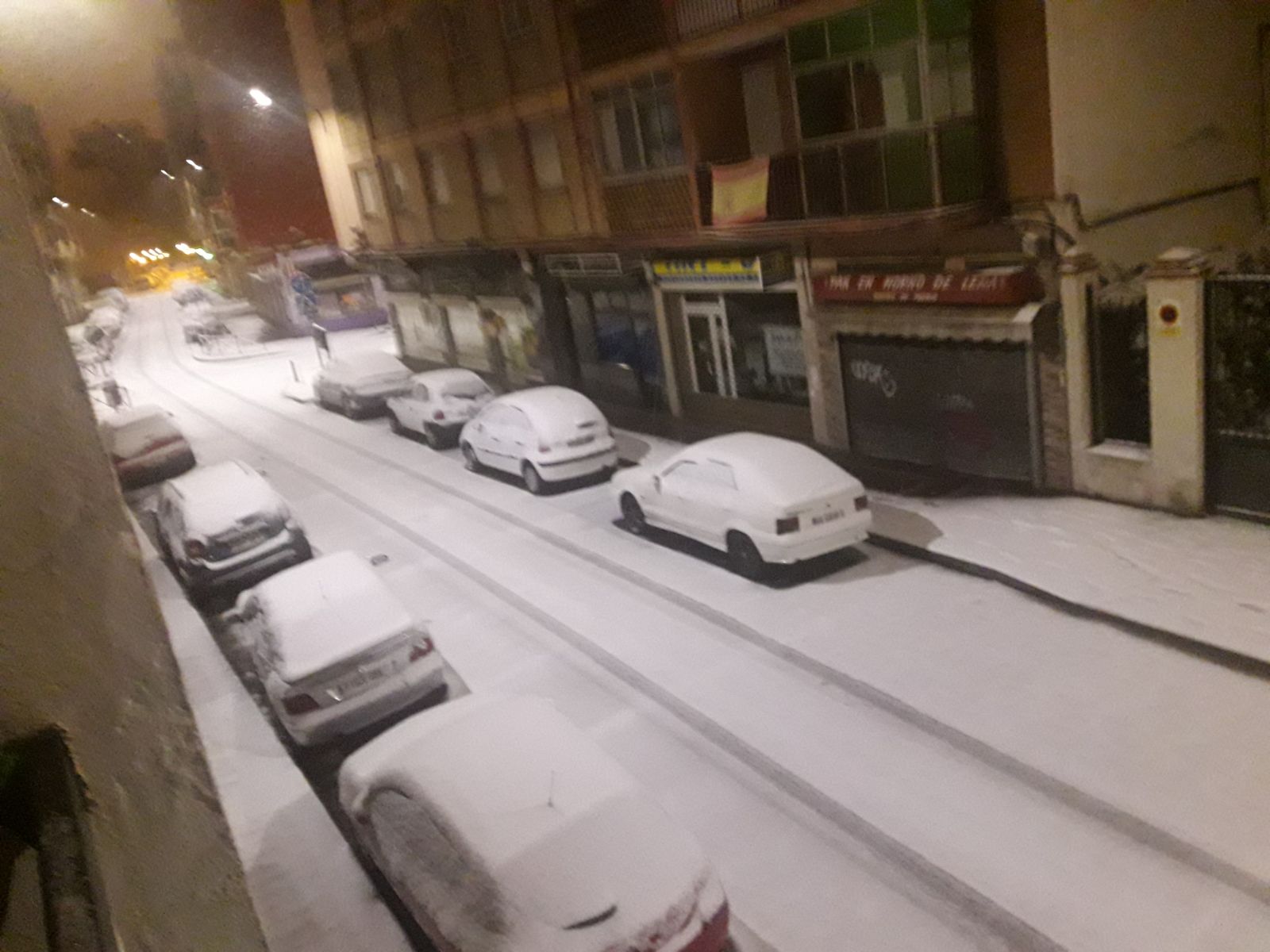 Nieve en el barrio de La Victoria.