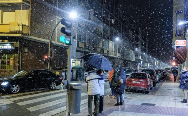 Nevada en Valladolid, esta tarde. 
