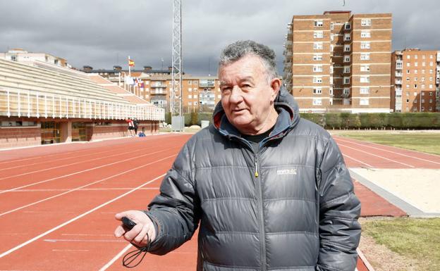 Luis Ángel Caballero durante un entrenamiento esta temporada. 