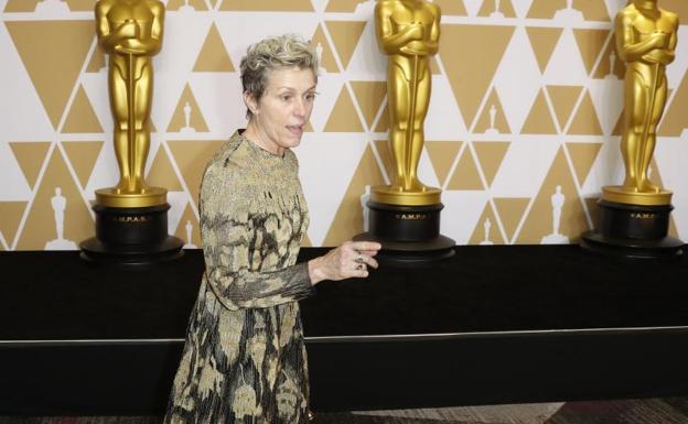 Frances McDormand, en la sala de prensa.