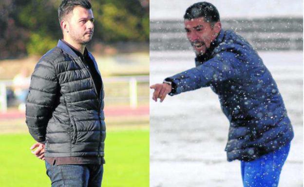 Astu, técnico de Unionistas y Diego Merino, del Astorga. 