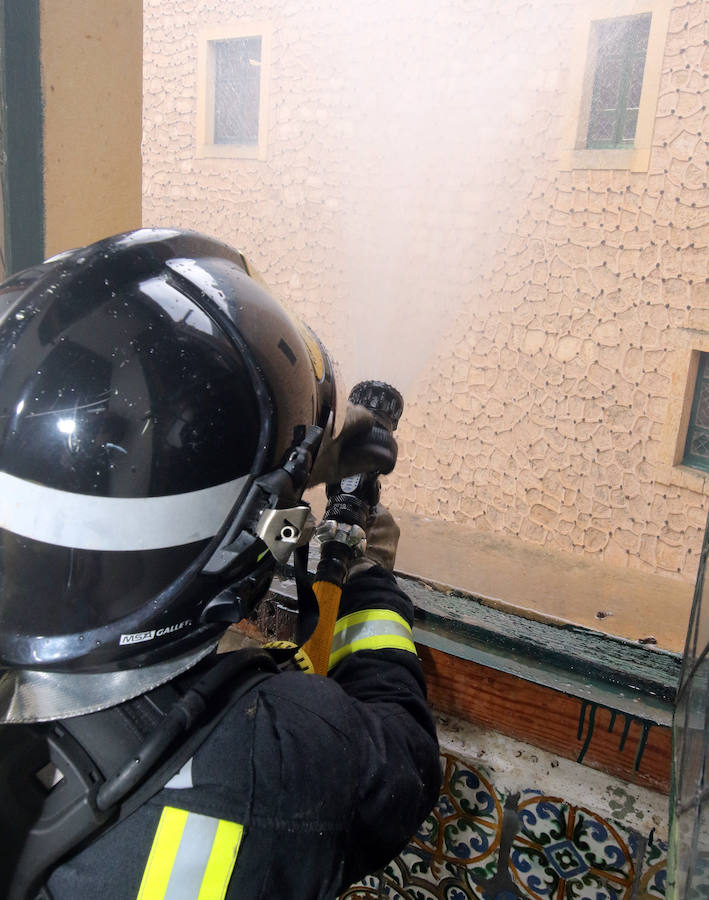 Fotos: Simulacro de incendio en el Alcázar de Segovia