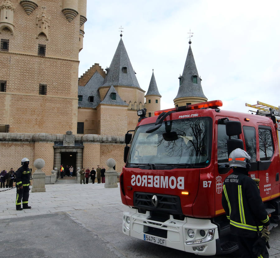 Fotos: Simulacro de incendio en el Alcázar de Segovia