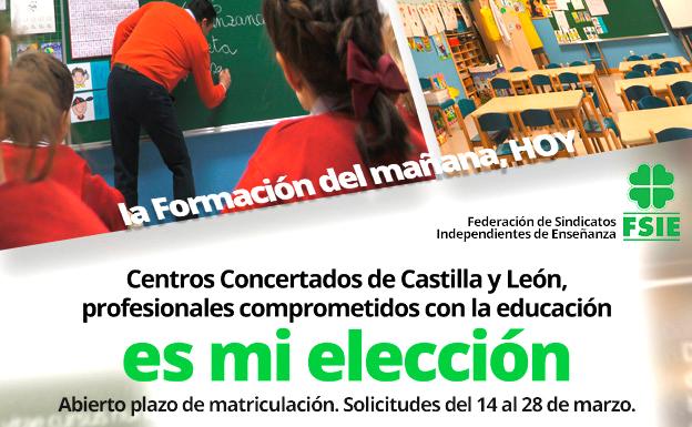 El plazo de matriculación en centros concertados de Castilla y León comienza hoy. 