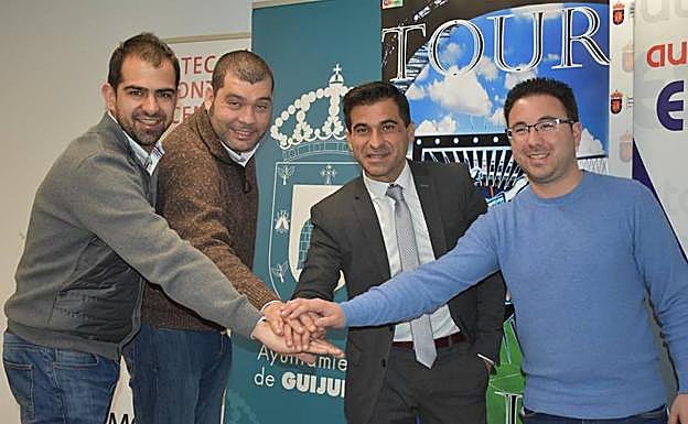 Carlos Arasa, Raúl de Arriba, David de la Iglesia y Jorge Manuel Alfonso, durante la presentación. 