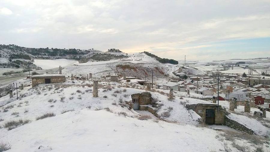 Fotos: La nieve tiñe de blanco el Cerrato palentino