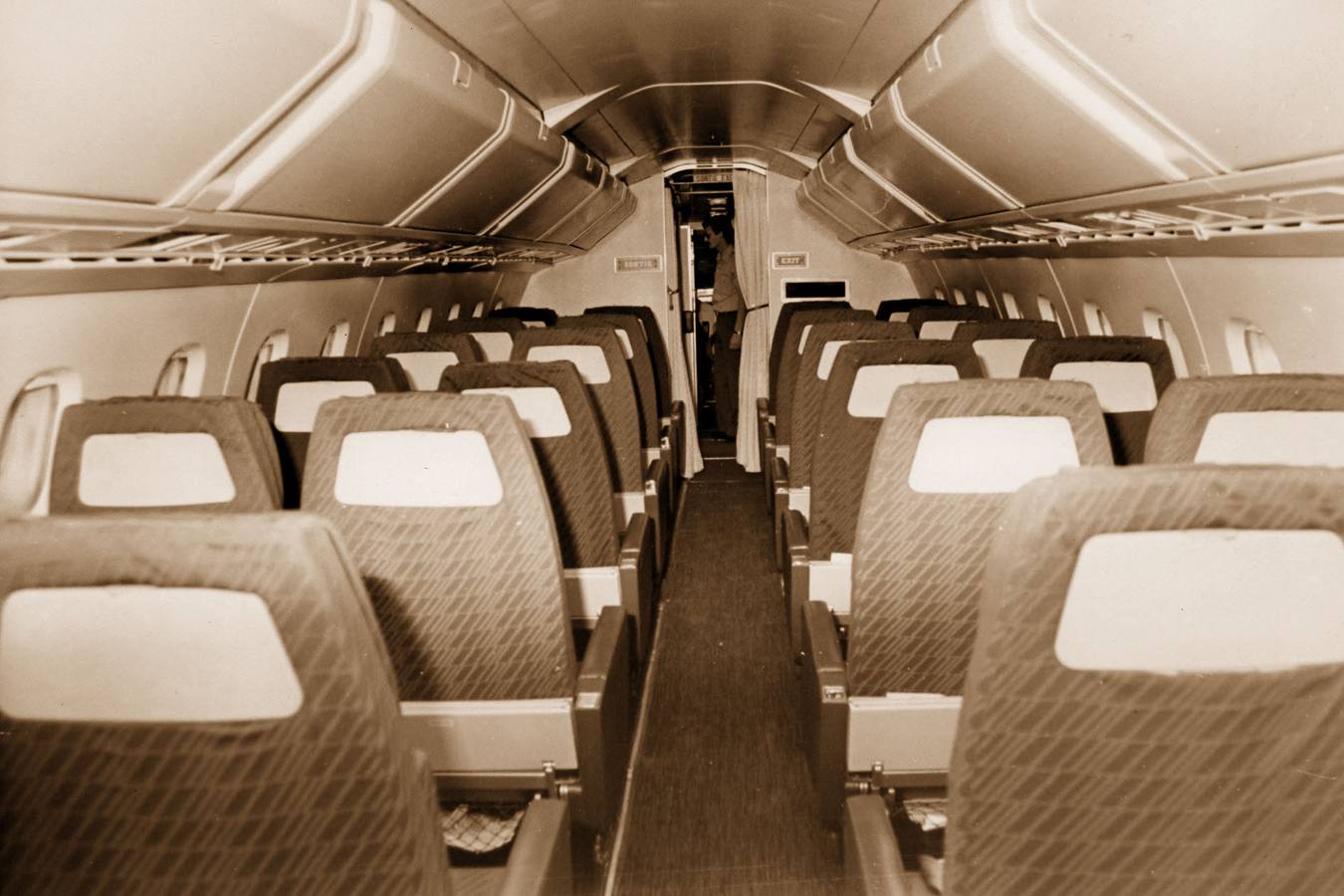 Interior del Concorde Sierra Delta, aparcado en el aeropuerto de Villanubla.