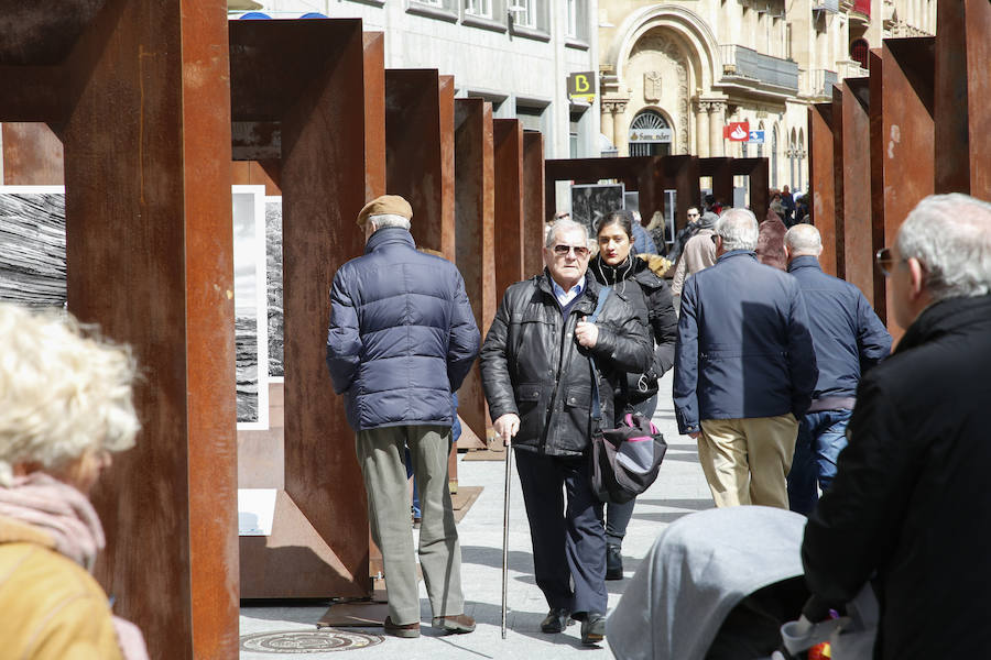 Una selección de 38 instantáneas de cinco lugares diferentes del planeta, apenas explorados por el ser humano, que se encuentra sobre grandes soportes metálicos en la plaza del Liceo y en la calle Toro