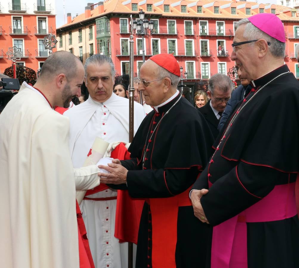 Por indicaciones del Museo Nacional de Escultura, las Siete Palabras no estuvieron representadas por los siete pasos, de forma que únicamente el Cristo de las Mercedes junto a los dos ladrones presidieron el acto