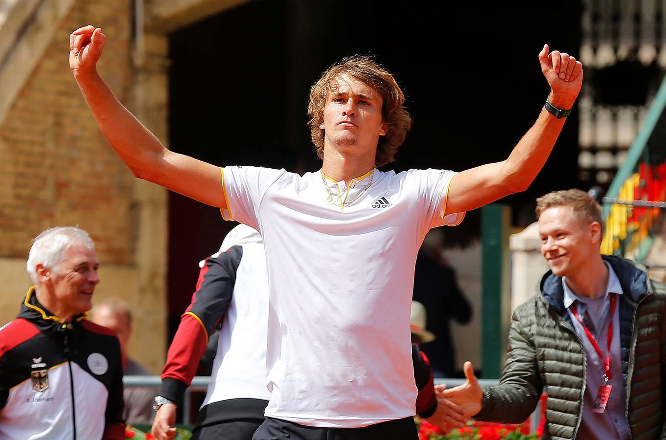 David Ferrer y Alexander Zverev, los protagonistas del primer partido de la eliminatoria de la Copa Davis entre España y Alemania. 