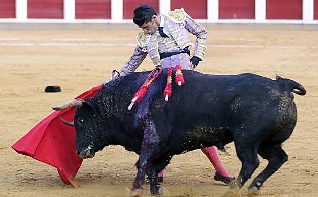 Talavante, en la corrida de San Pedro del pasado año.