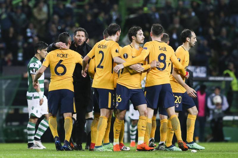 Las mejores ilustraciones del partido de vuelta de cuartos de final de la Liga Europa entre el Sporting de Portugal y el Atlético de Madrid, en el José Alvalade lisboeta.