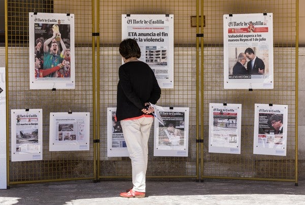 Exposición 'Portadas de El Norte de Castilla' en el Palacio Real de Valladolid.