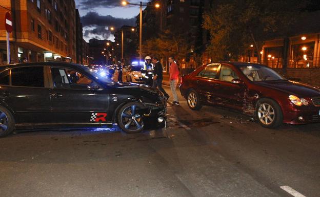 Imagen de un accidente en una calle dde la capital salmantina.