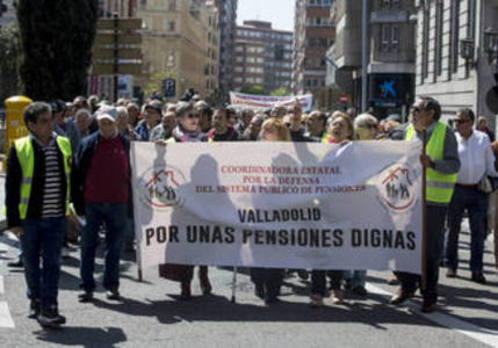 Los pensionistas se manifiestan en Valladolid. 