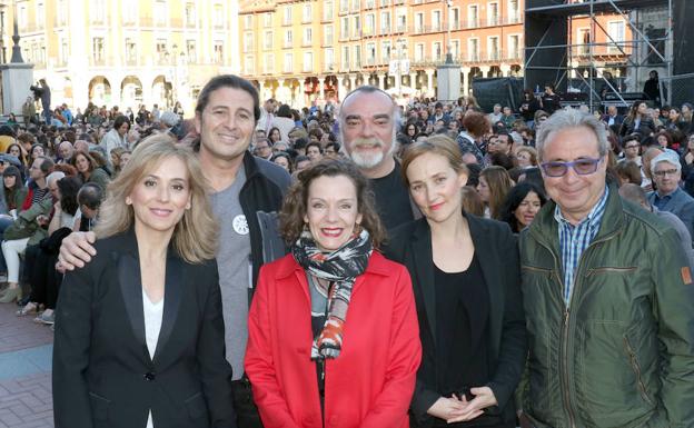 La organizadora, Belén Viloria, junto a los ponentes, José Andrés Herranz, Carmen Devesa, Javier Soto, Berta Monclús y Jesús de Anta.