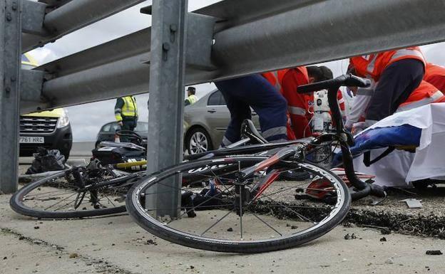 Imagen del accidente del 25 de febrero de 2016 en la Ronda Exterior de Valladolid.