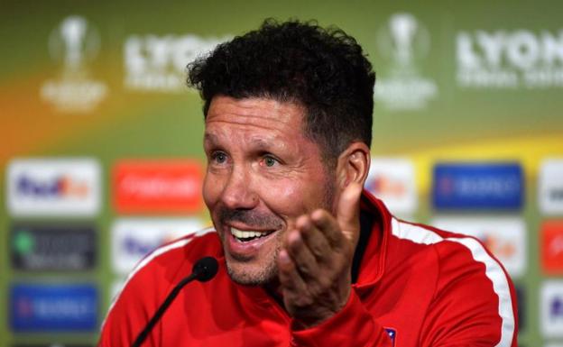 Diego Pablo Simeone, en la rueda de prensa previa a la final de la Europa League.