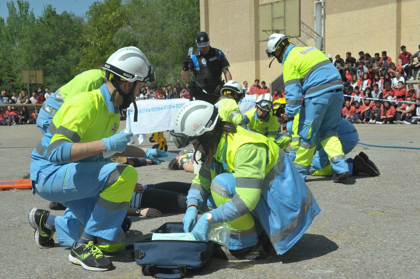 Fotos: Simulacro en Cristo Rey