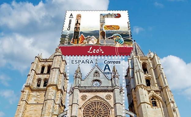 Imagen del nuevo sello emitido sobre la Catedral de León.