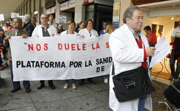 La Plataforma en Defensa de la Sanidad Pública en la jornada reivindicativa. 