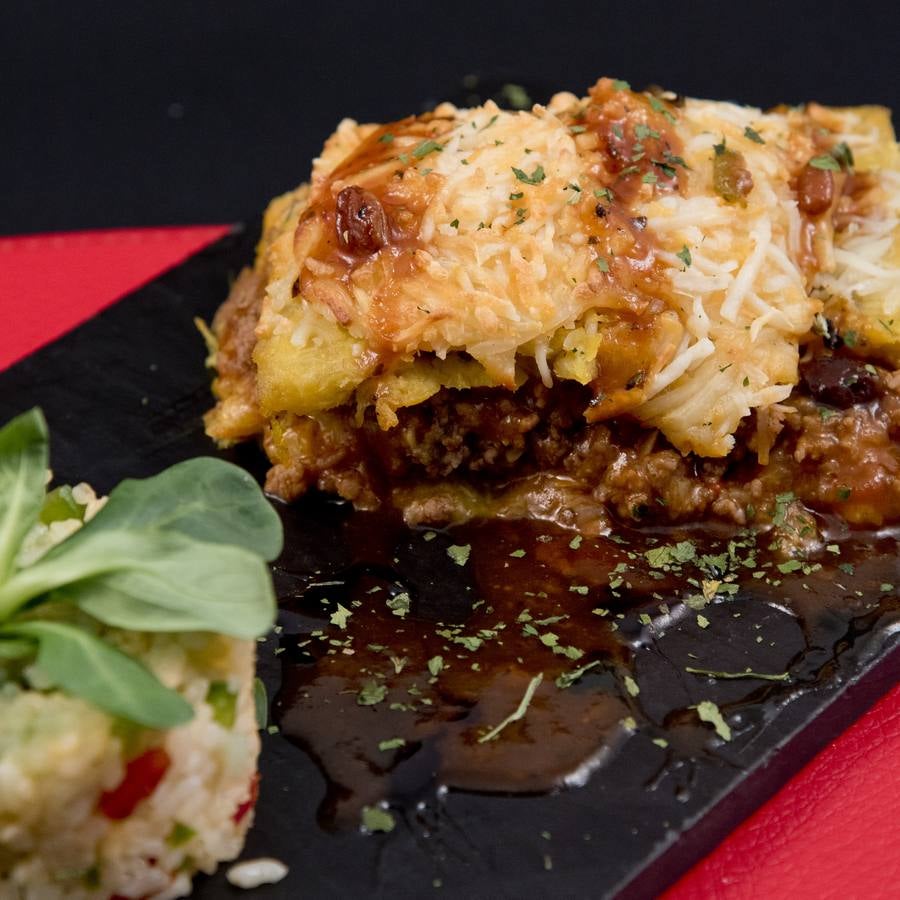 Taberna Pradera. Pastelón de plátano maduro dominicano. 