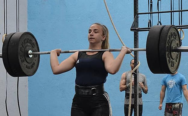 Iris Sánchez durante un entrenamiento. 