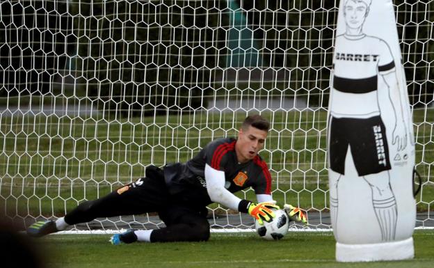 Kepa, durante un entrenamiento. 