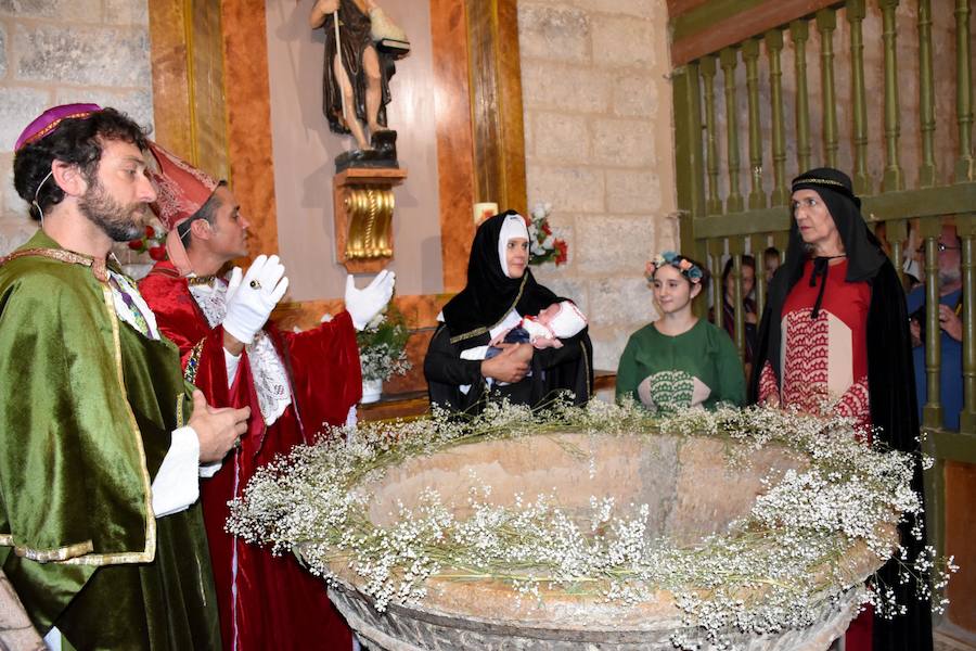La infanta Catalina, durante la recreación de su bautismo en Torquemada.
